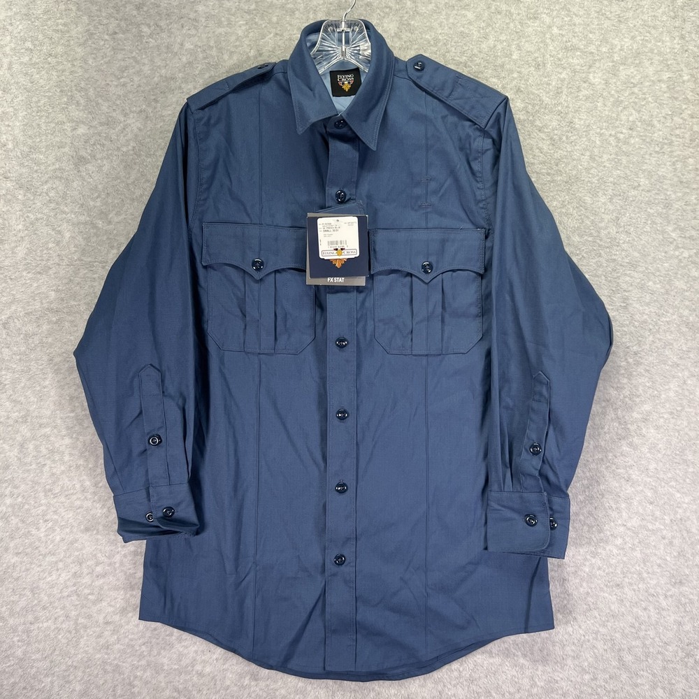 Flying Cross Shirt Mens Small French Blue FX Stat Uniform Long Sleeve F1 FX7020